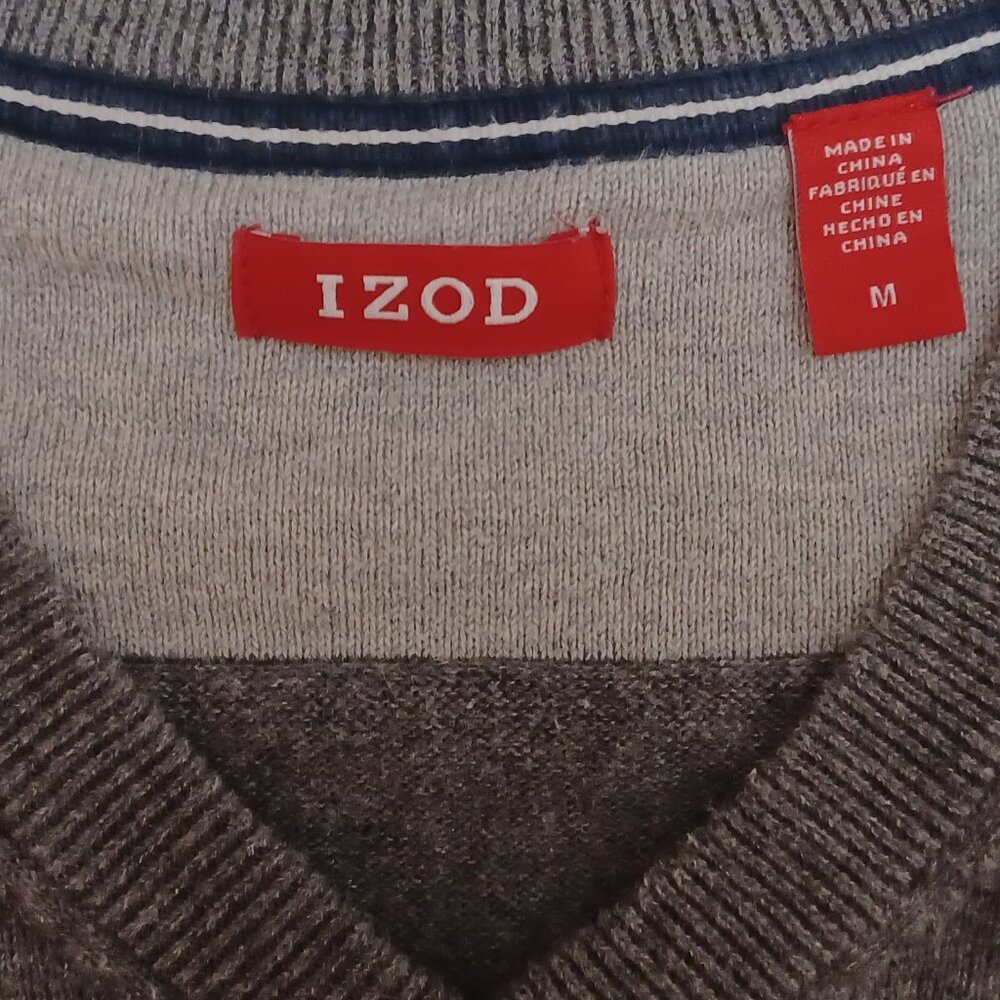 Women's IZOD Grey 100% Cotton Sweater Size Medium - Picture 5 of 8